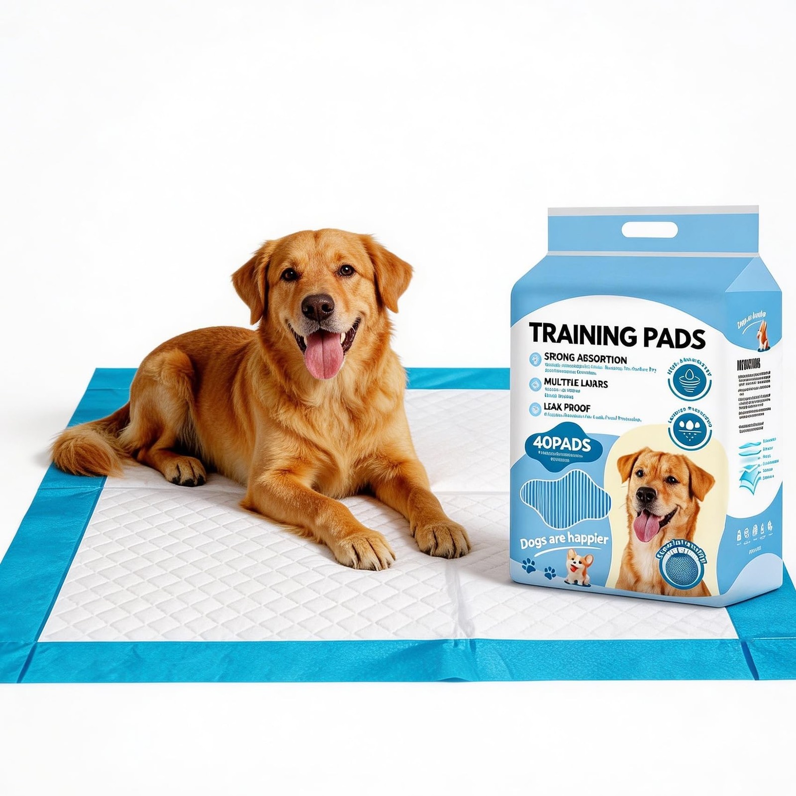 6 Layers Dog and Puppy Pee Pads, Super Absorbent Leak-Proof Puppy Pads, Dog T...