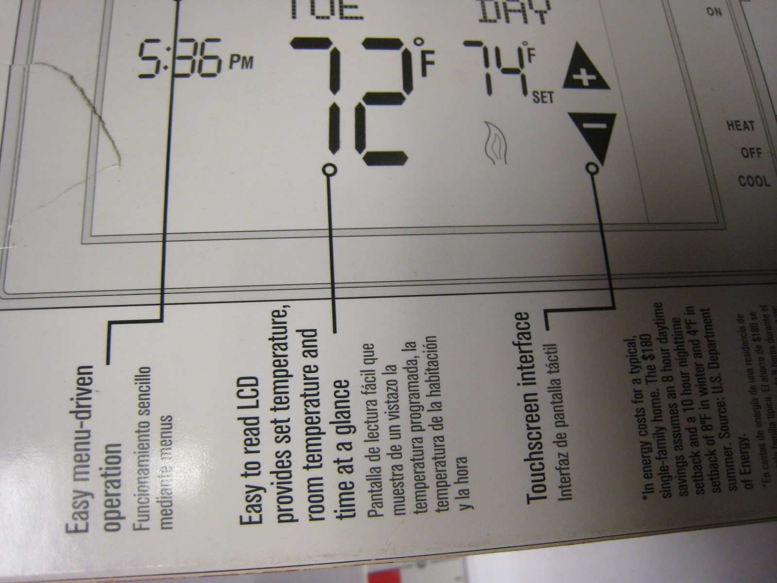 ACE 4235370 PROGRAMMABLE TOUCHSCREEN THERMOSTAT NEW