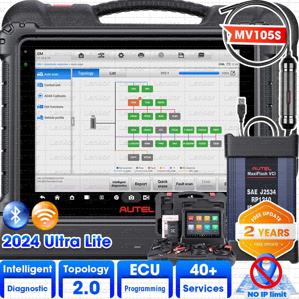 Autel MaxiCOM Ultra Lite Up MS909 2026 Top Diagnostic Scanner Topology Map 2.0