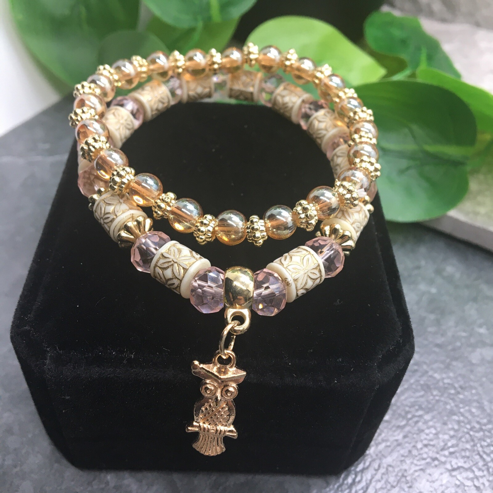 2 PC Bohemian Bead Retro Stackable Stretch Bracelet New Free Ship 24