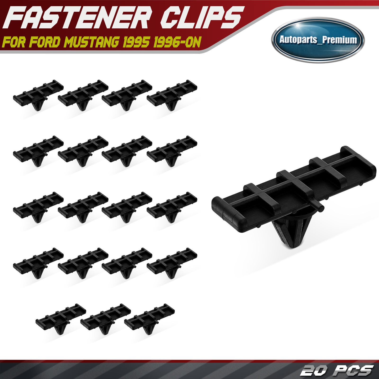 20x 9mm Nylon Rocker Panel Ground Effects Moulding Retainer Trim Clips for Ford