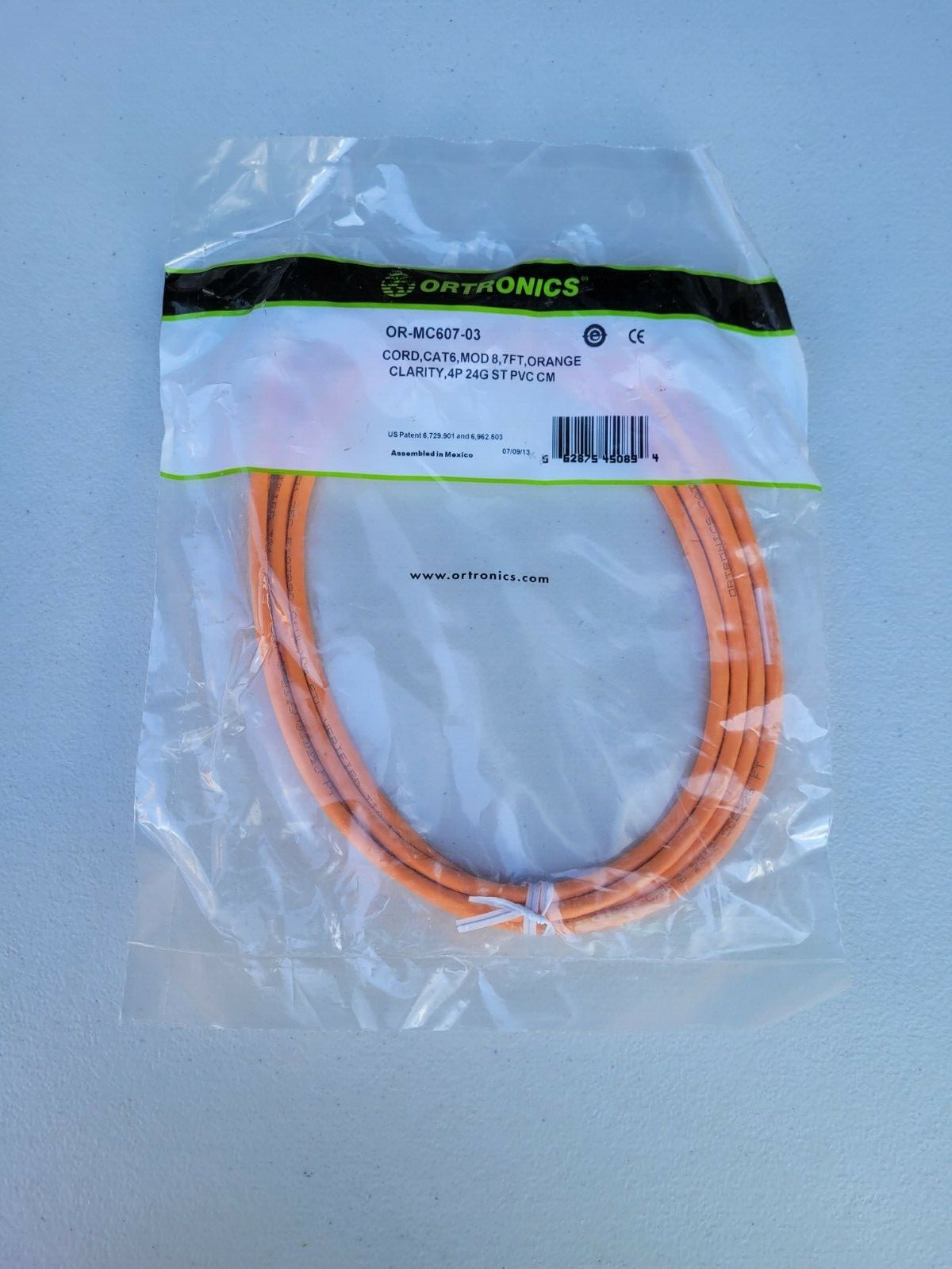 Brand New Set of 2 Ortronics OR-MC607-03--Orange Cat 6 Patch Cord-7 Foot