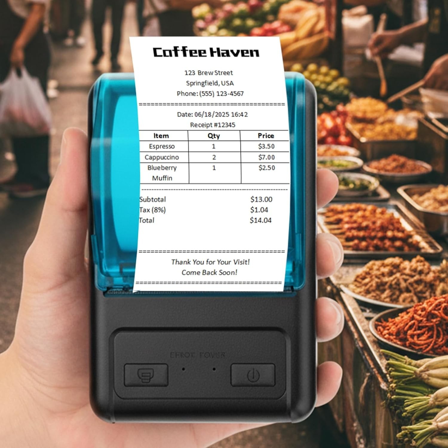 Portable 58mm Bluetooth Thermal Receipt Printer for Android & Windows Users