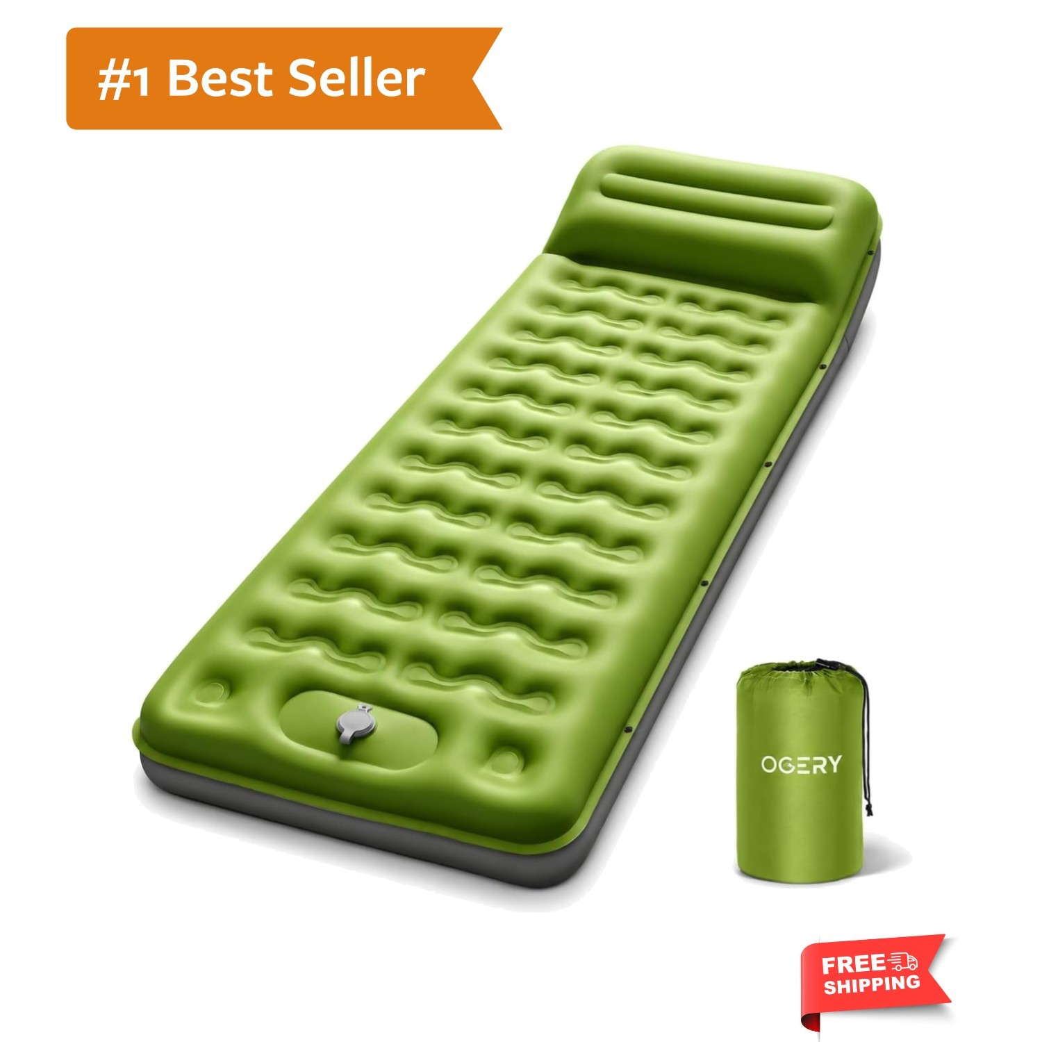 Waterproof 6'' Extra-Thick Camping Mattress with Built-In Foot Pump for Hikers