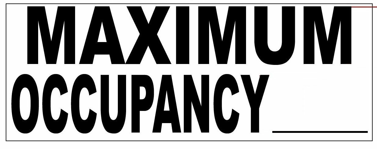 Maximum Occupancy Sign, 8 x 3 in. WHITE ( ,ALUMINIUM ) ref1020-REF24-1027