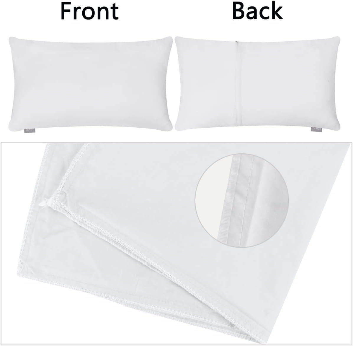 4-Pack 100% Cotton Lumbar Comfortable Solid 12x20inch/30x50cm, White