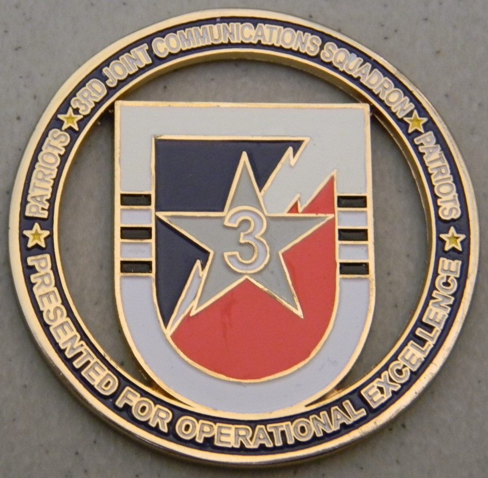 3RD JOINT COMMUNICATIONS SQUADRON PATRIOTS MILITARY COIN NEW 2"