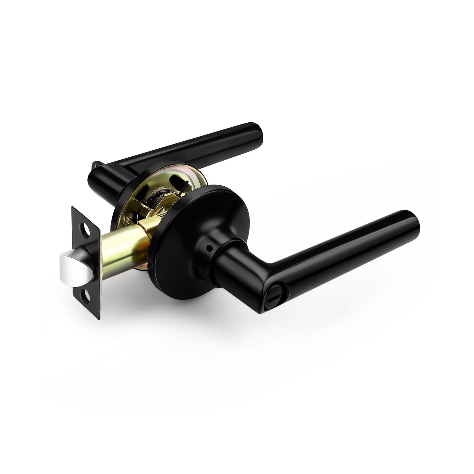 GOBEKOR 10 Pack Matte Black Door Handles Privacy Door Levers with Lock,Heavy ...