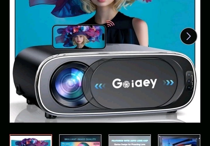 Goiaey Auto Focus Projector with WiFi-6 and Bluetooth 5.2 with 100'' Screen