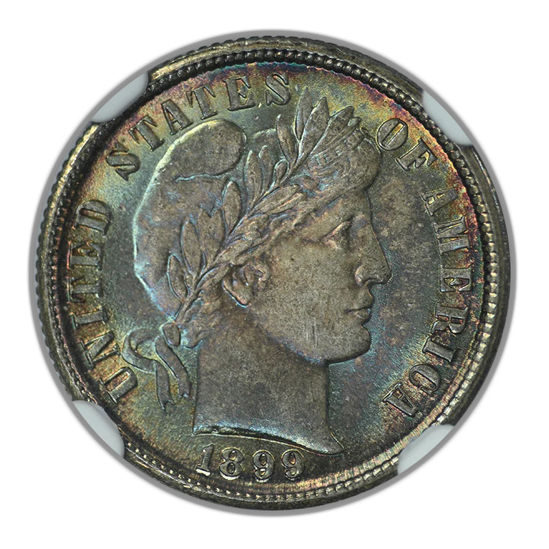 1899 Barber Dime 10C NGC MS66 - TONED!