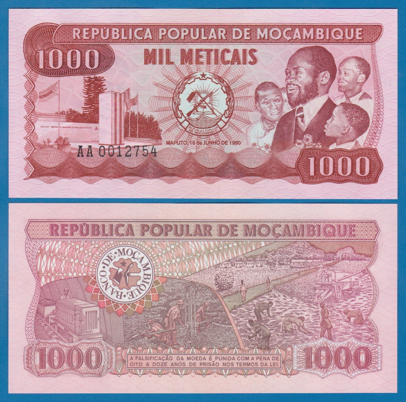 Mozambique 1000 meticais, P 128, 1980, UNC