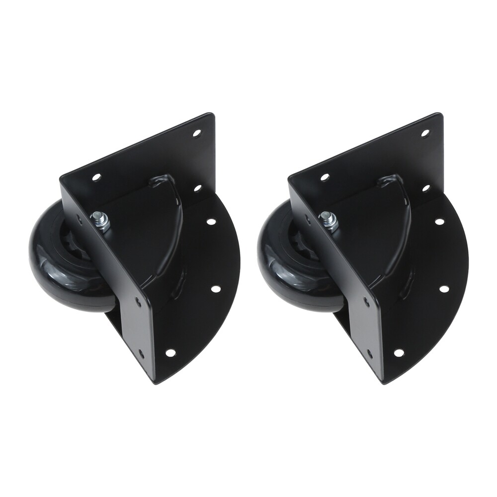 2xRecessed Tilt Caster Wheel Black Iron Edging Invisible Pull Holder Fitting 3in