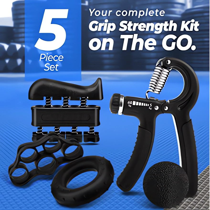 5Pc Hand Grip Strengthener Forearm Workout Kit, Adjustable Grip Strength Trainer