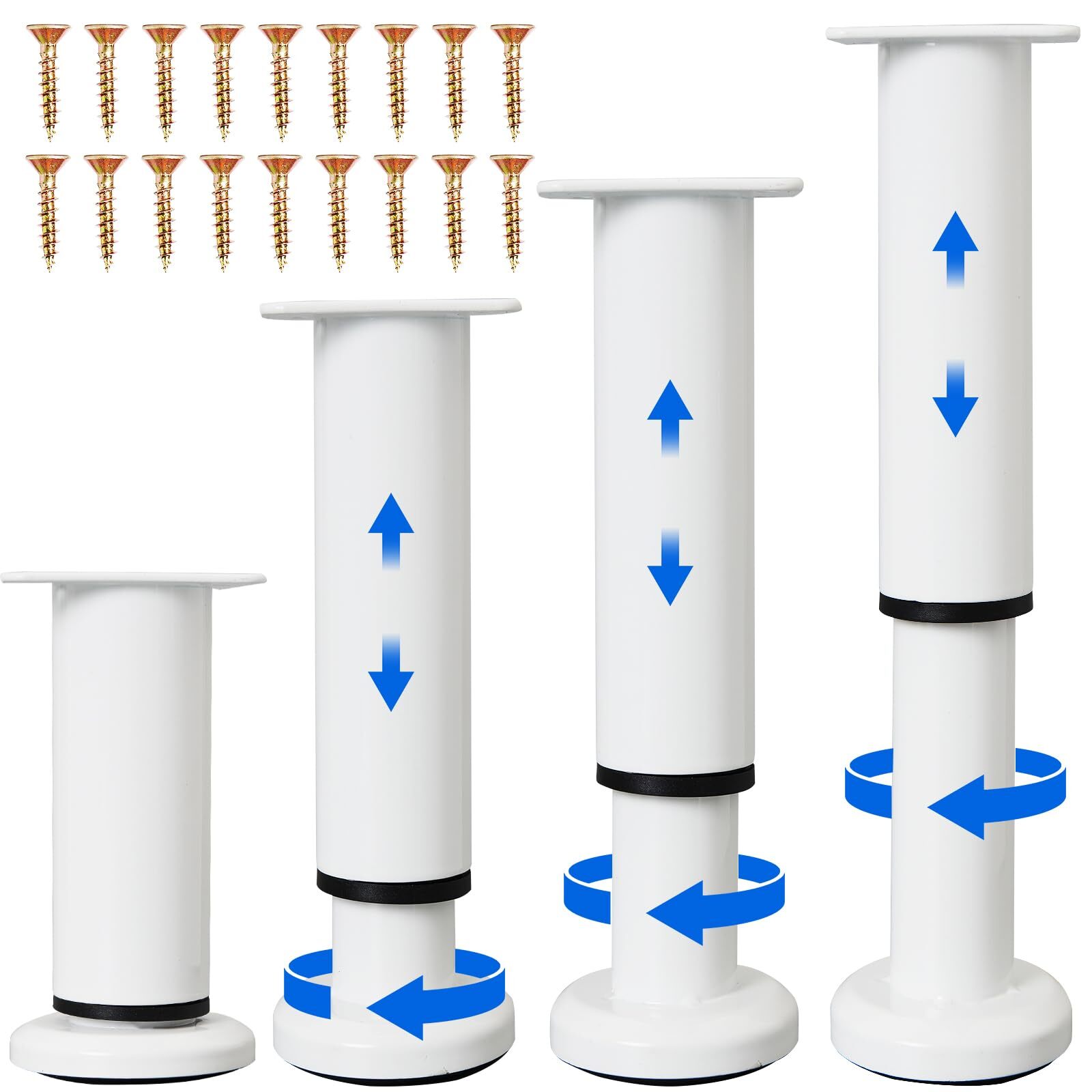 4PCS Adjustable Furniture Legs 4.72-7.48 Inches Heavy Duty Couch Cabinet Legs