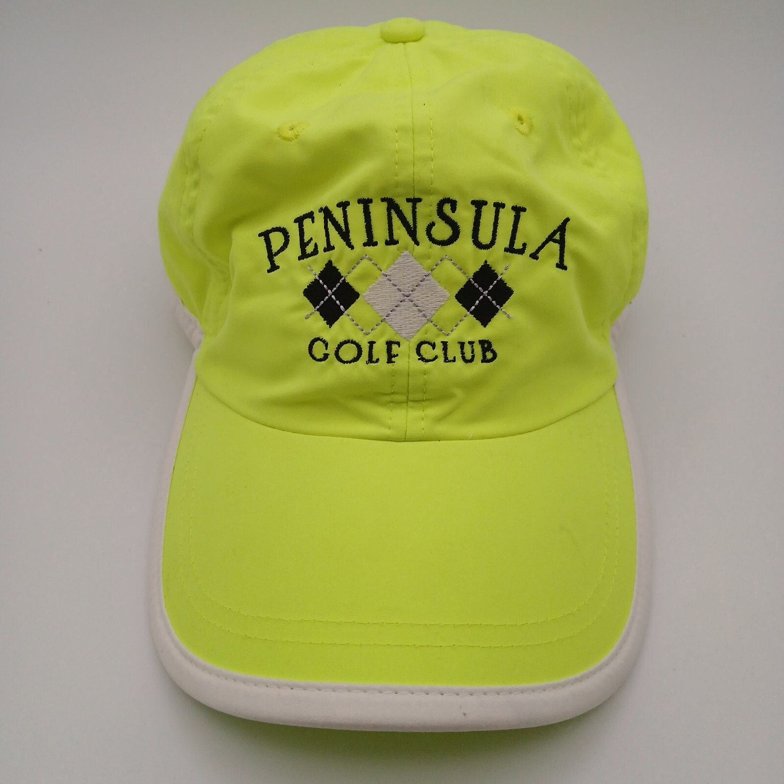 Peninsula Golf Club Hat Cap Kate Lord Womens Strap Back Neon Yellow Black Script