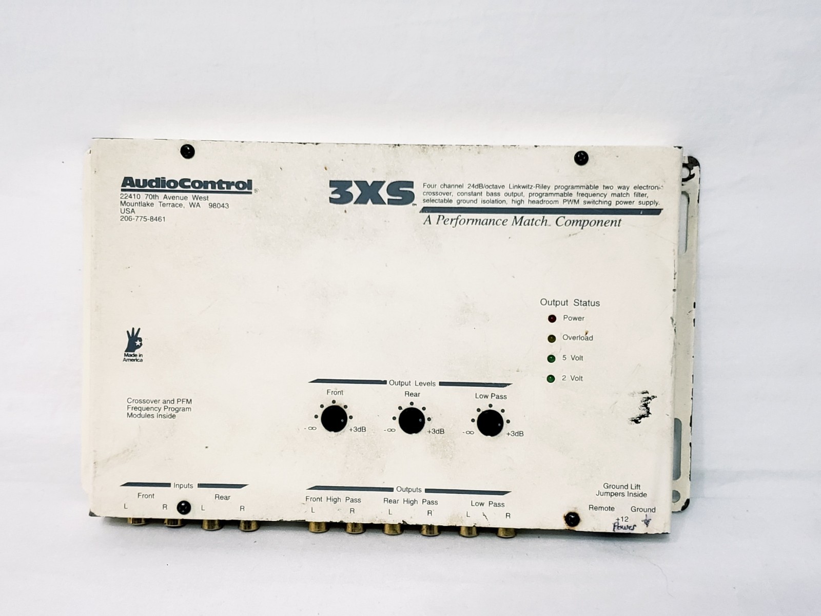 AudioControl 3XS White 2-Way Electronic Crossover Vintage Concert Series Car SQ