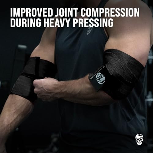 Weightlifting Elbow Wraps - 40'' Flexible Compression Strap & Joint Support Brac