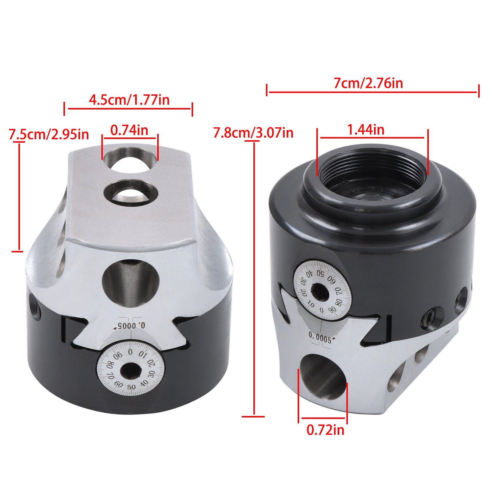 3" High Precision Boring Head 0.001 Radius 1-1/2-18" Thread Mount 1" Max Offset
