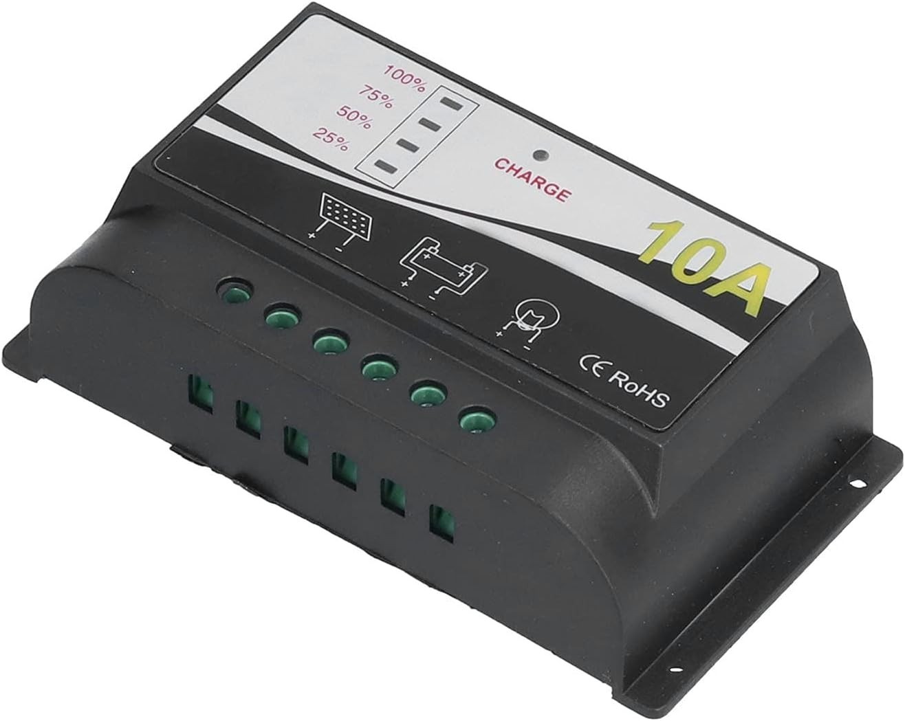 Solar Panel Charger Regulator Controller 10A 12V/24V Overcurrent Protection ABS