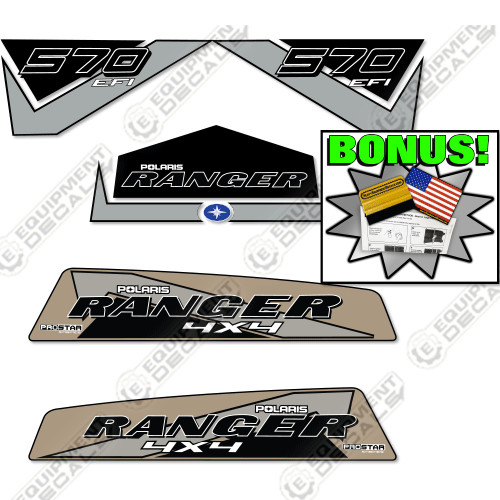 Fits Polaris Ranger 570 EFI Midsized Decal Kit UTV -2015-2021 - 7 YEAR 3M VINYL!
