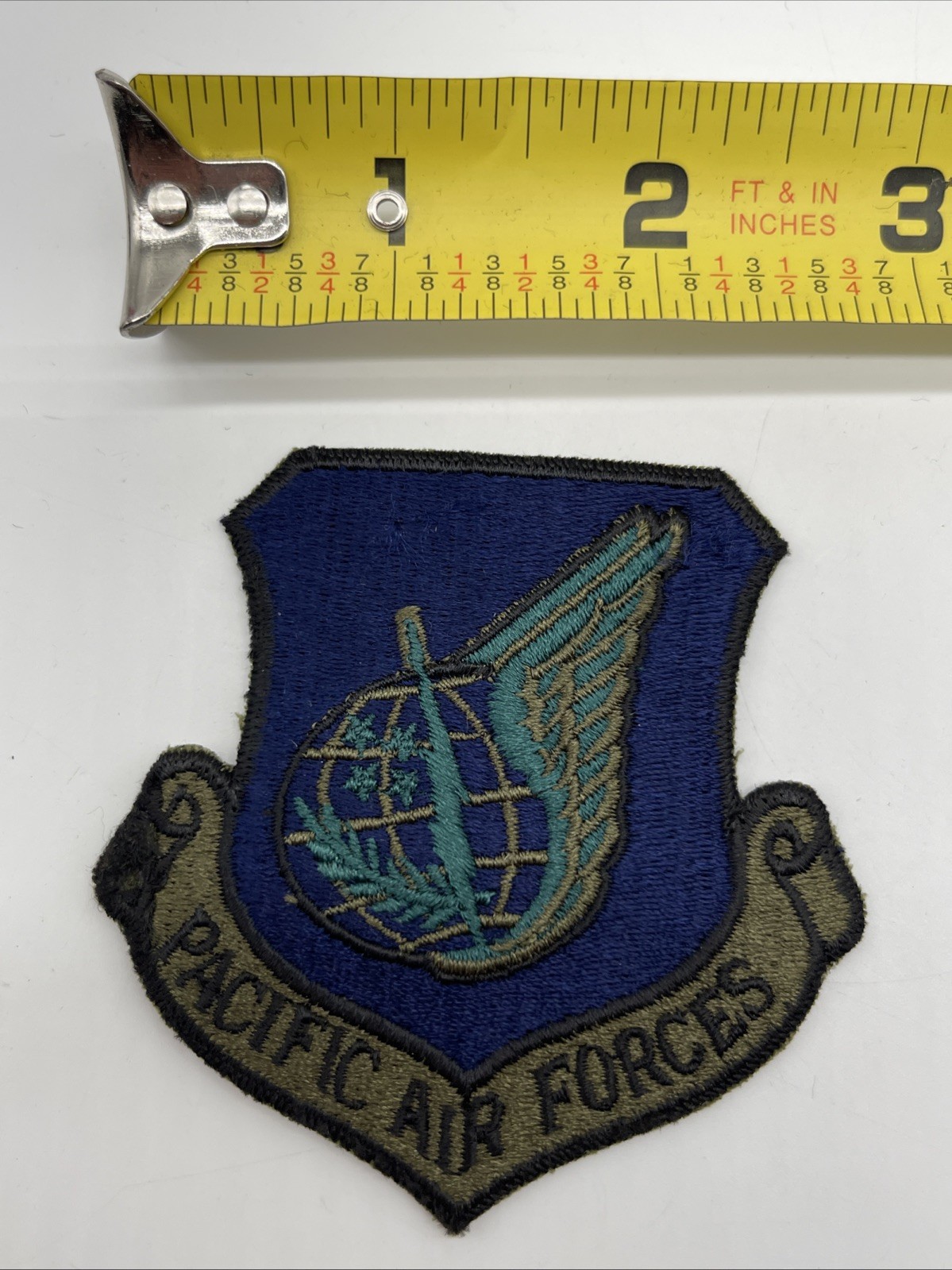 U.S. Military USAF Pacific Air Forces Patch Insignia Cut Edge Subdued Green Iron