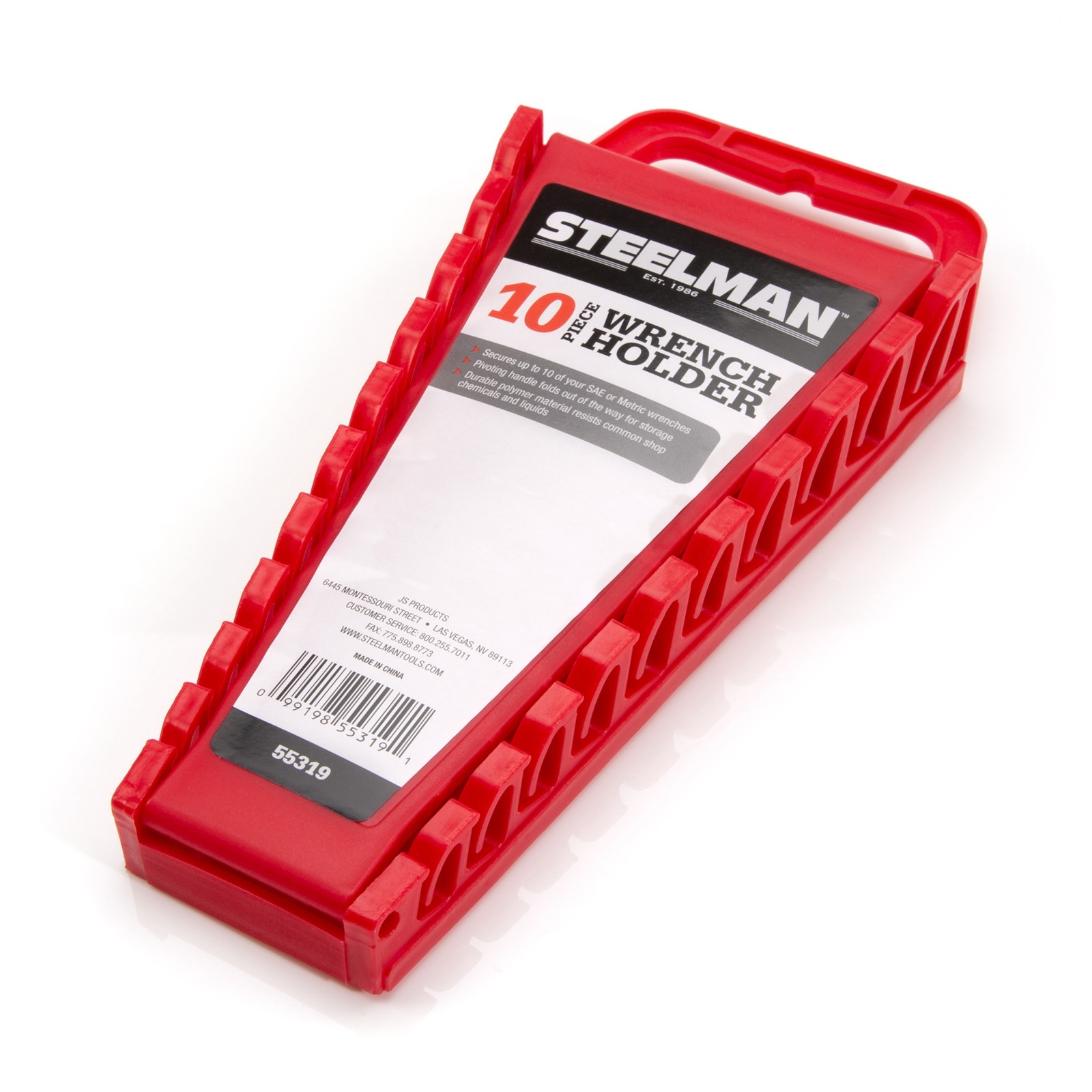 Steelman 10 Tool Wrench Holder, Red 55319