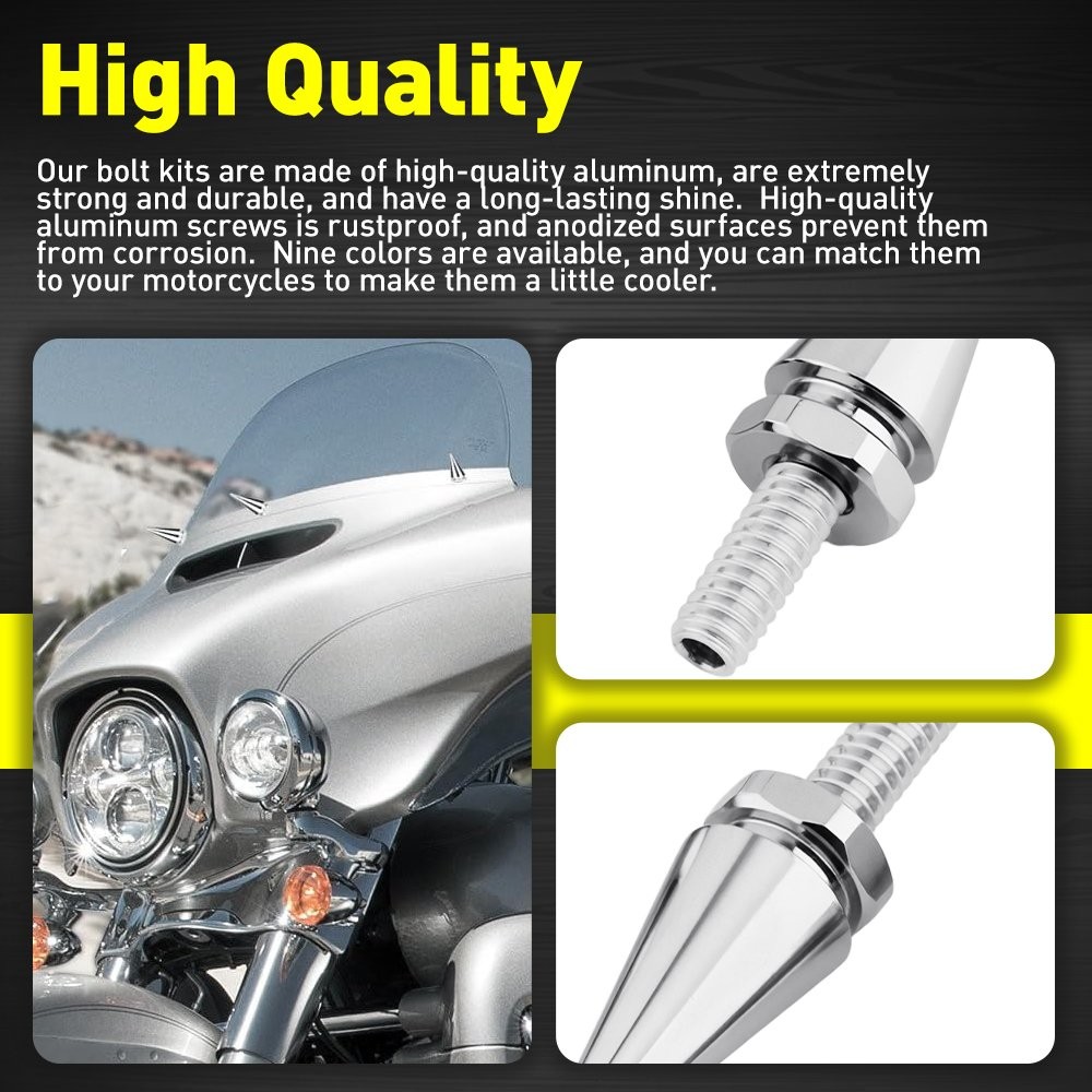 For Harley Touring Electra Glide 96-13 Spiked Windscreen Windshield Trim Bolts