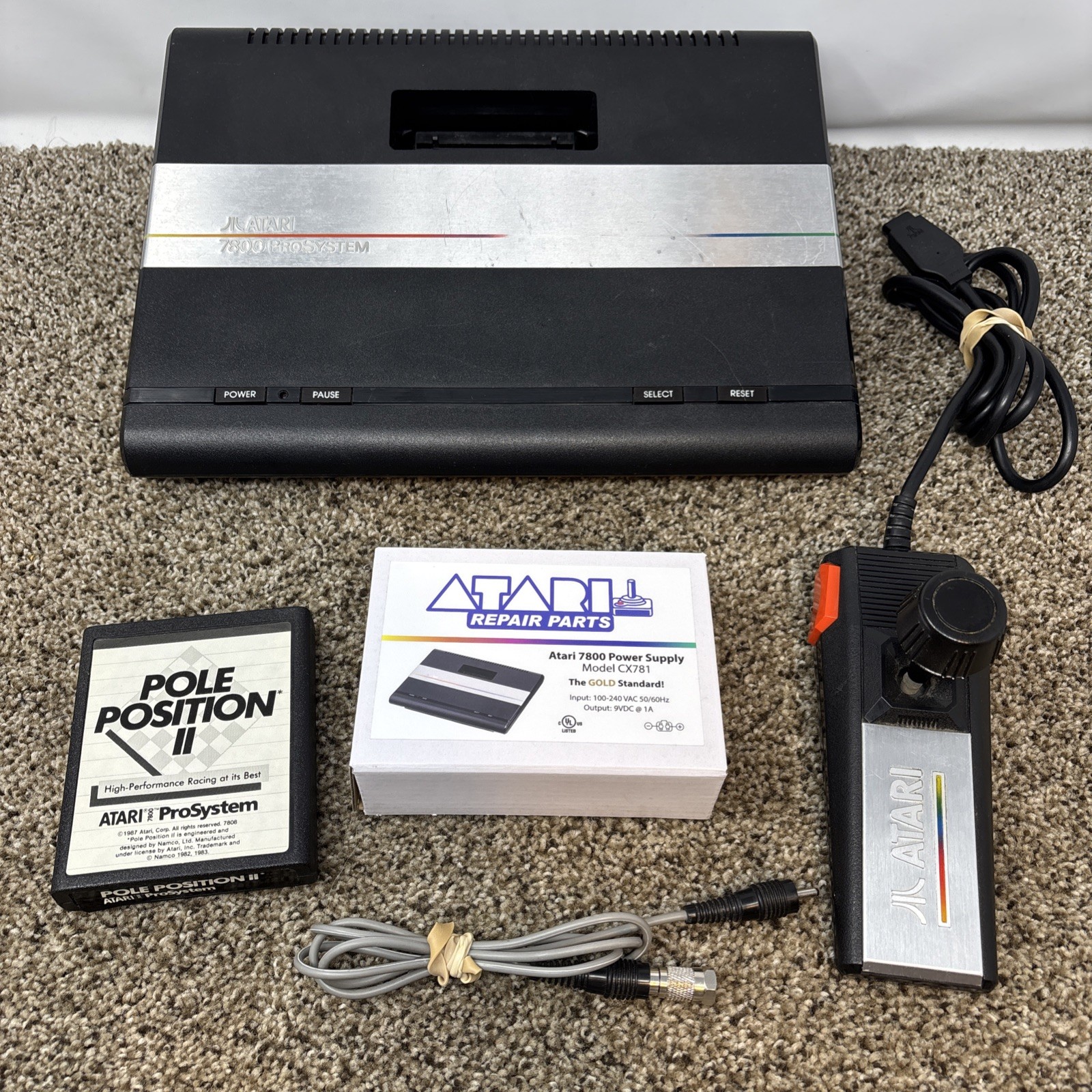 Atari 7800 Video Game Console With Controller Game TESTED New Power Supply