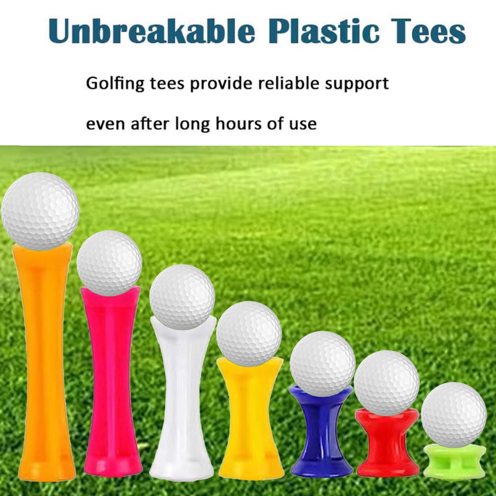 70 Pcs Golf TeesGolf Step Down Tees Value Multiple Colors Size BulkPlastic Un...