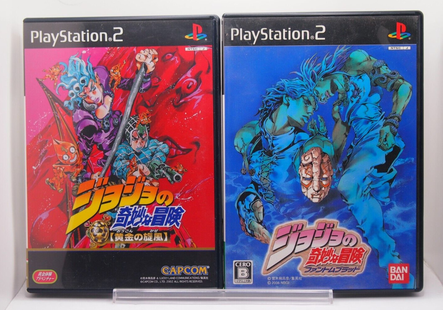 JoJo's Bizarre Adventure Phantom Blood & Gold Wind PS2 With Manual Case Japan