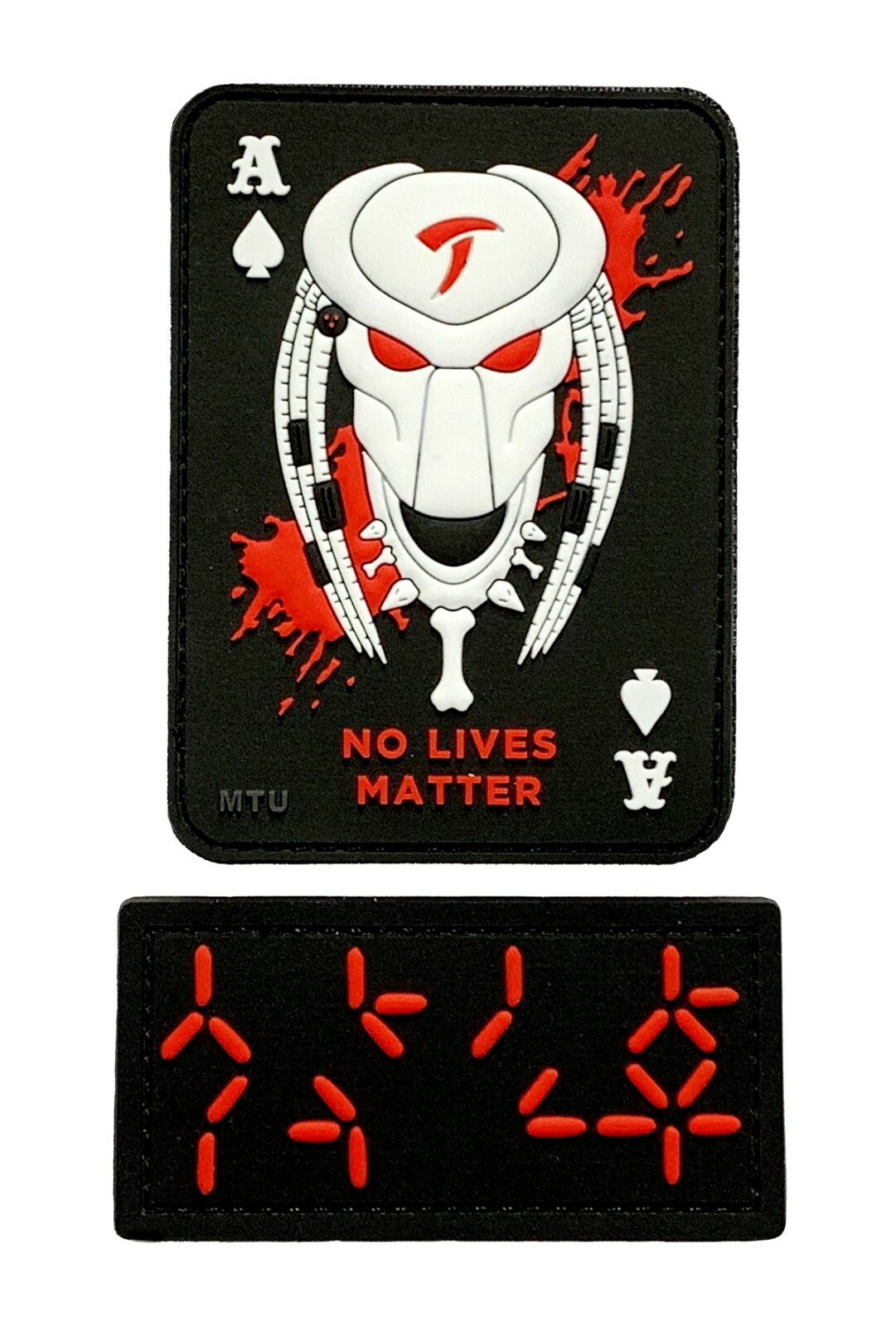 Glow Dark Predator Alien Dead Card Auto Destruction Patch (2PC- PVC -ALG-8,4)