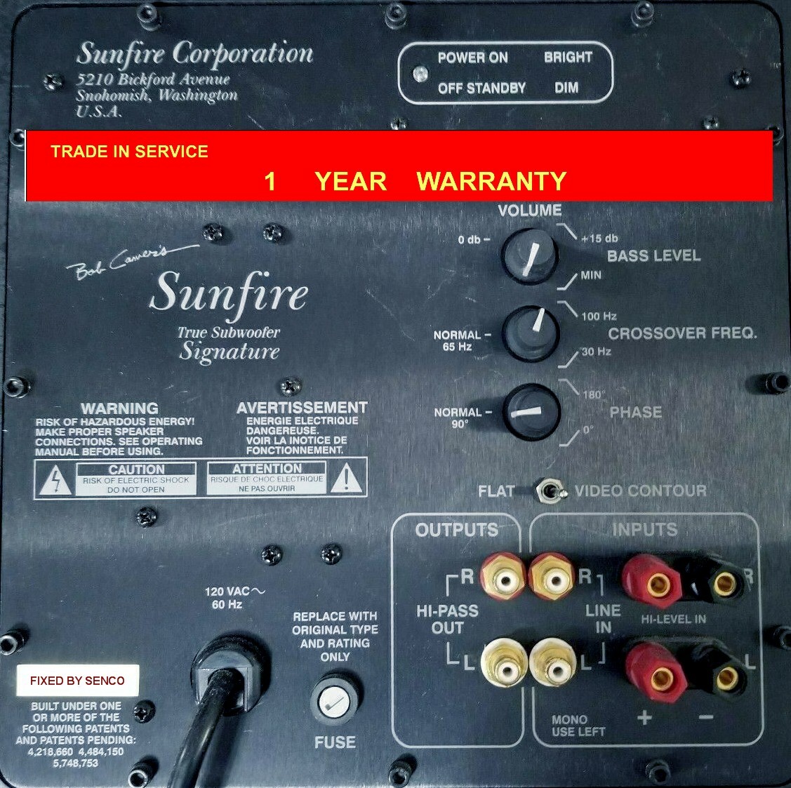 Sunfire True Subwoofer Signature Amp Module, *** REPAIR SERVICE ****