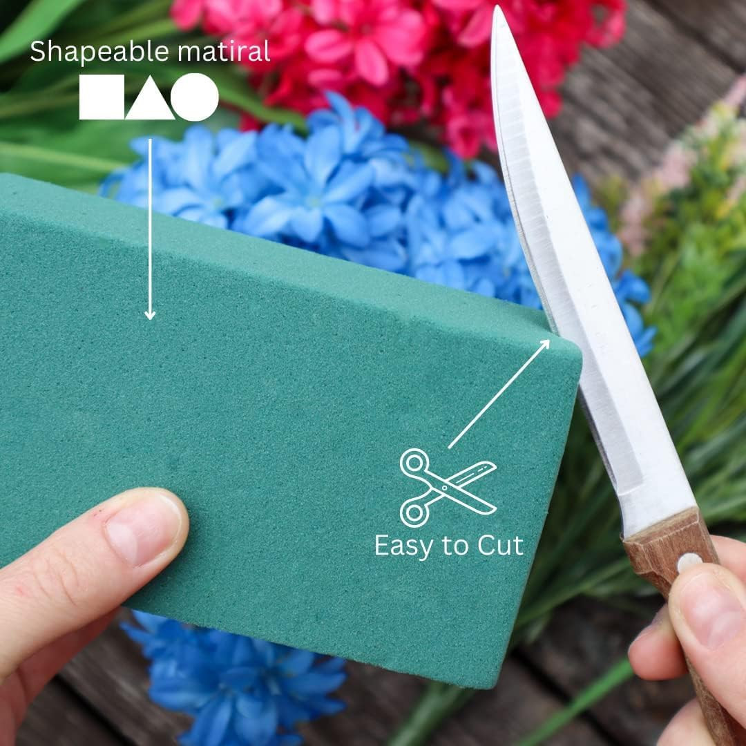 Pack of 6 Floral Foam Blocks Each (6"L x 3.38"W x 1.85"H) Green Wet & Dry Flo...