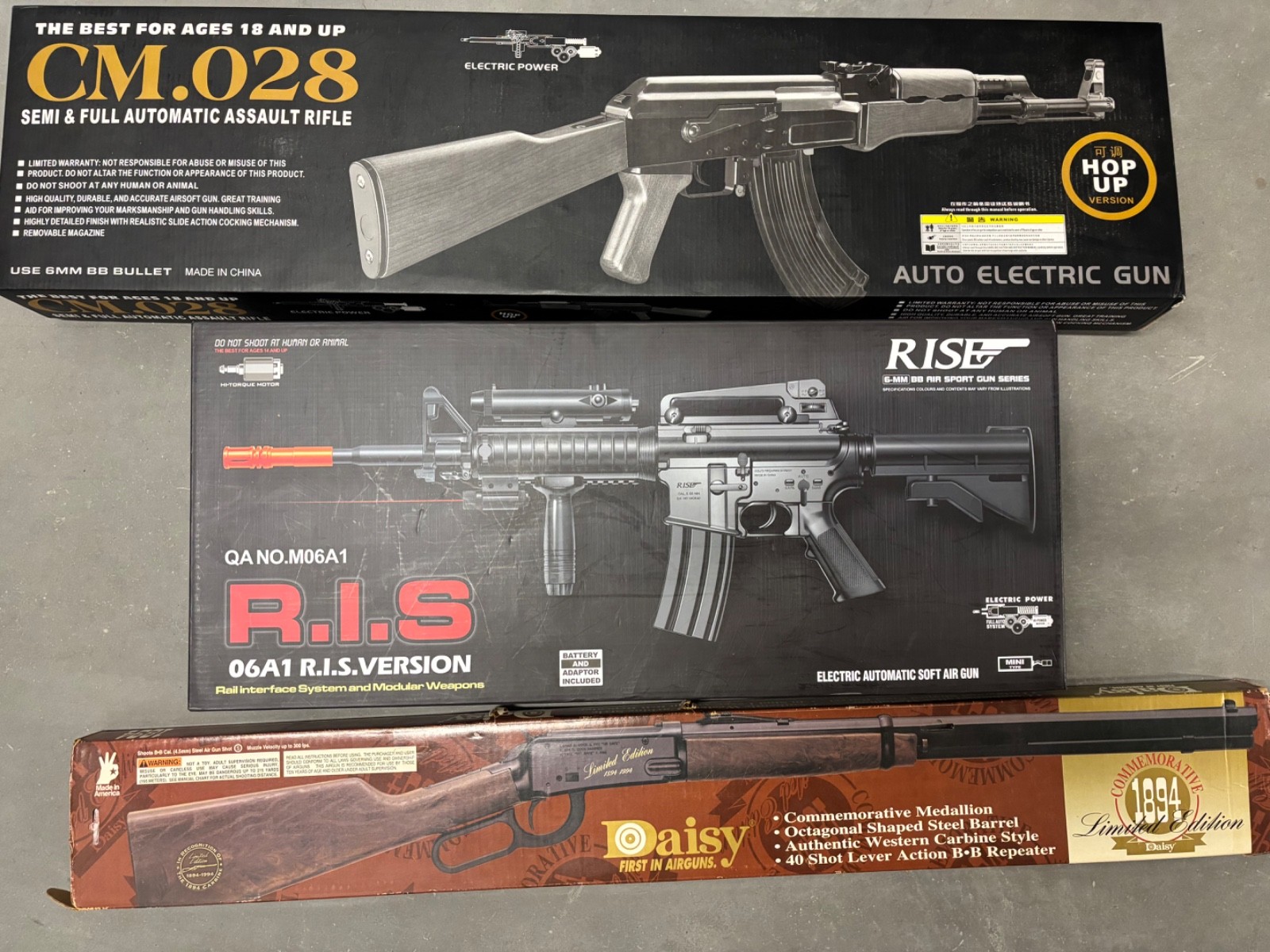 Daisy airsoft rifle plus others. Gently used. All accessories included