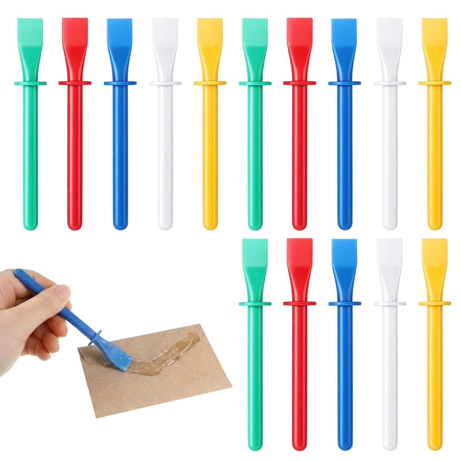 15 Pcs Glue Brushes, Colors Silicone Glue Brush, Flatback Glues Spreader Applica