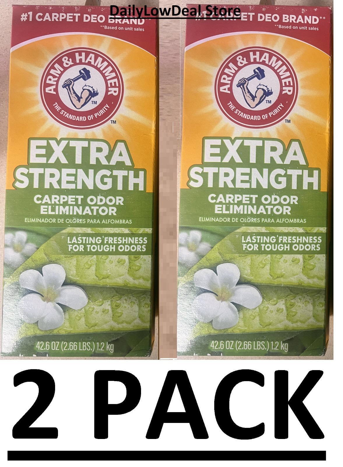 2 PACK - Arm & Hammer Carpet Odor Eliminator - Extra Strength, 42.6 oz EACH