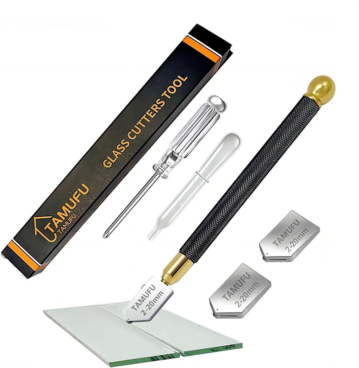 Glass Cutter Tool 2-20mm Mosaic Tile Mirror Cutter with Oil Feed & Carbide Tips
