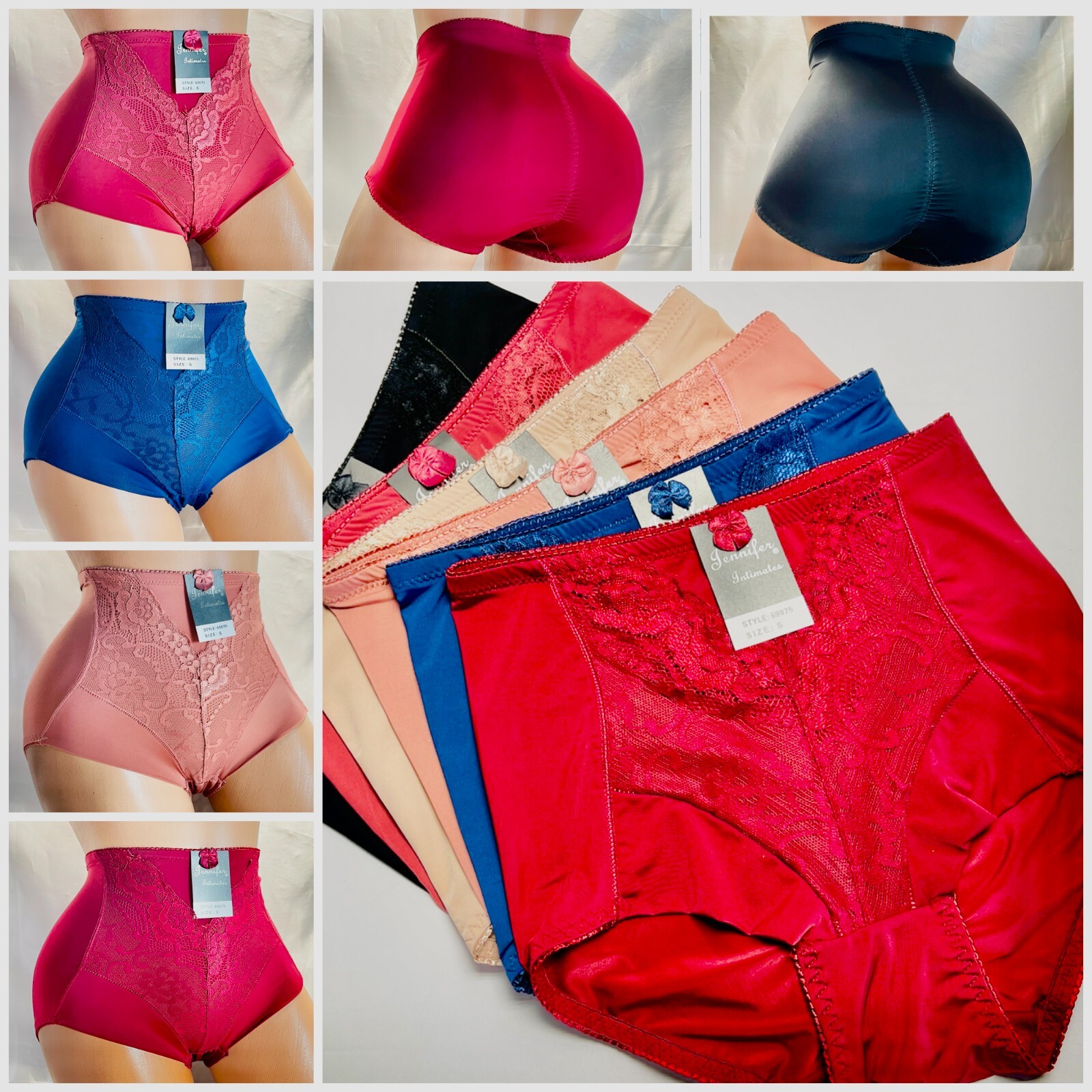 High Waisted Briefs Tummy Control Girdles 3 or 6 Pack Bikini Shaper Panties 75