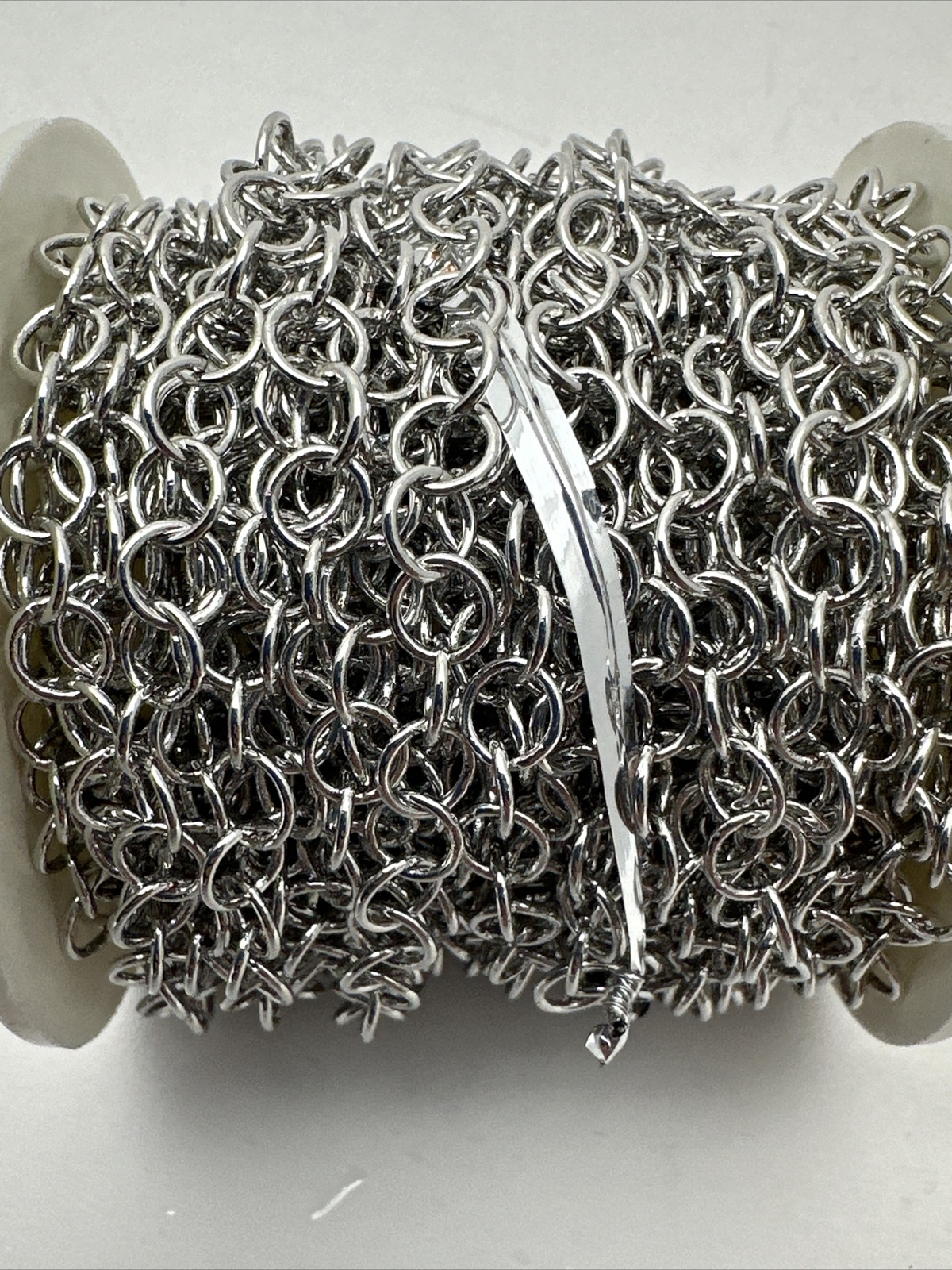 32ft Spools of 6mm Rhodium Rolo Round Link Chain
