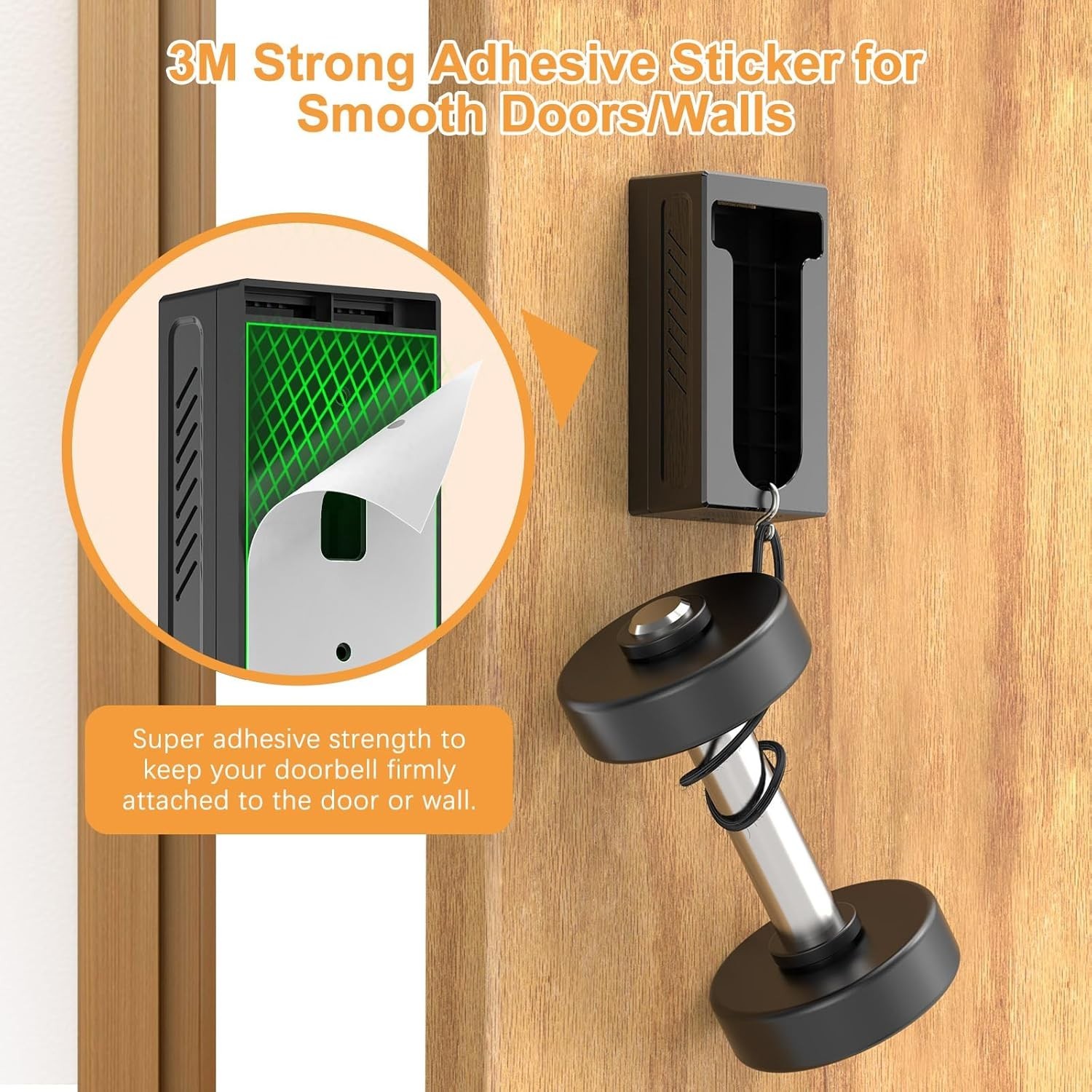 No Drill Adhesive Mount for Ring/Blink Video Doorbells - Effortless Security