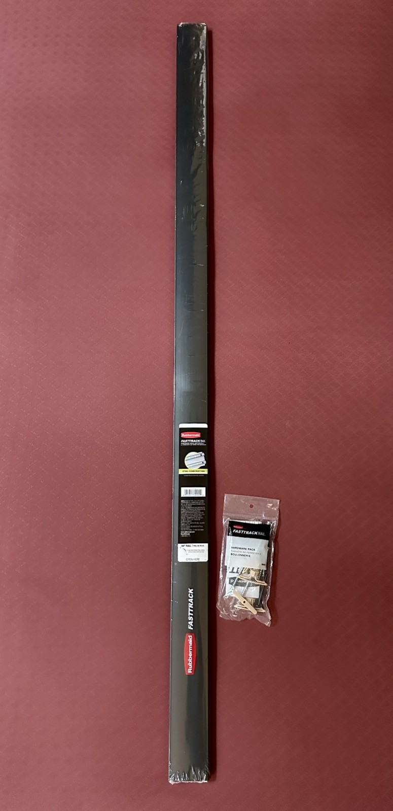 Rubbermaid FasTTrack Rail Wall Mounted 48" Steel with mounting hardware - NEW