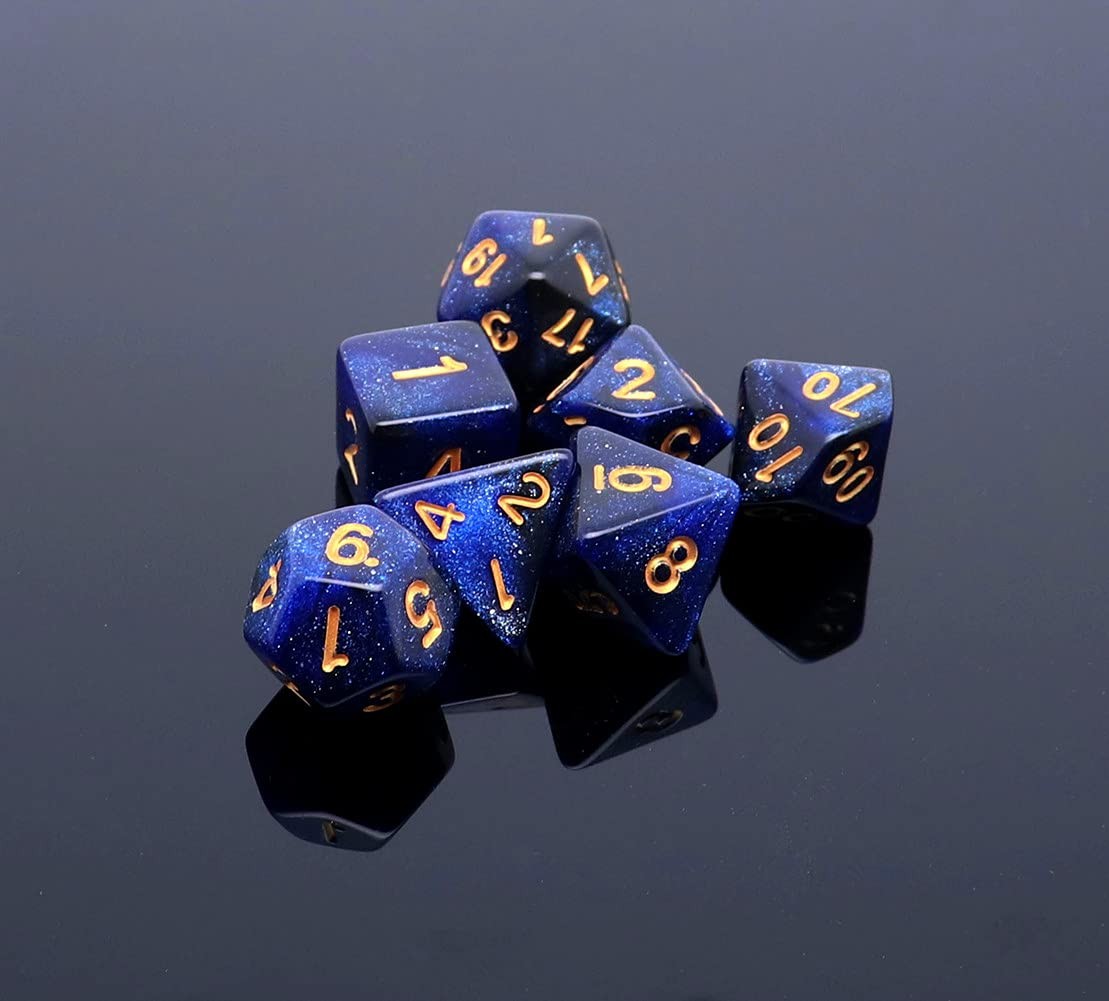 DND Dice Set Dark Blue Mix Black Nebula Dice for Dungeon and Dragons D&D RPG ...