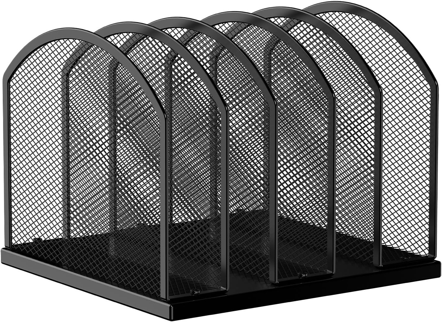 5-Section Mesh File Folder Stand Sorter Vertical Desktop Organizer