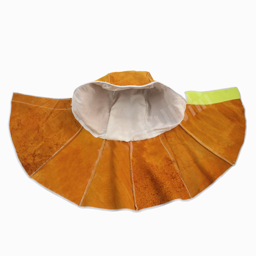 Heat insulation Protection Safety Welding Leather Work Hooded Shawl Hat Caps