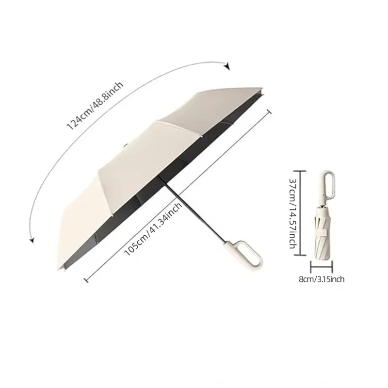 Portable Double Keel Umbrella with Ring Buckle Handle Windproof Folding Anti-UV