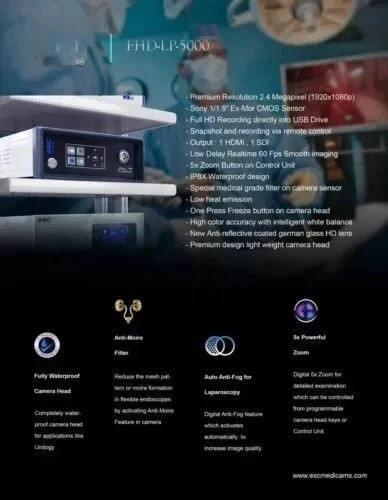 Full HD Endoscopy Laparoscopic Camera for Medical Rigid Endoscope