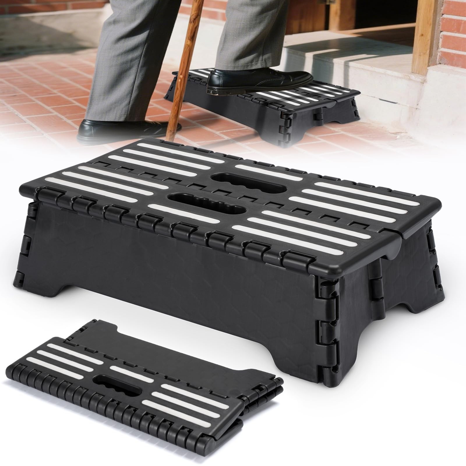 Wide Step Stool 500 Lbs Load Capacity - Half Climbing Aid for Seniors