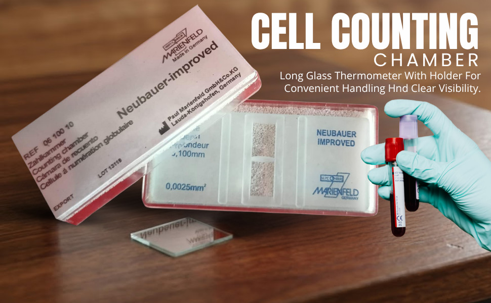 Cell Counting Chamber Improved Neubauer Hemacytometer Pack of  1  FREE SHIPPING