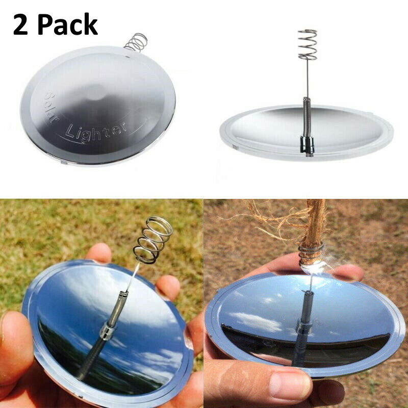 2x Outdoor Camping Waterproof Windproof Solar Lighter Fire Starter EDC Survival