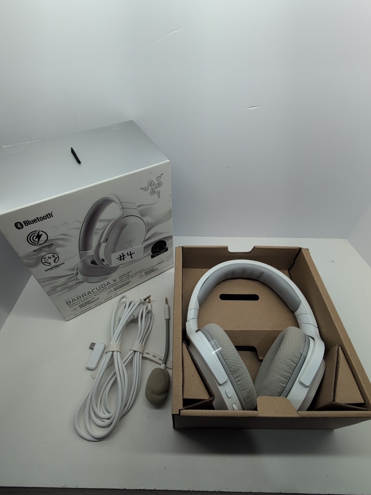 Razer Barracuda X White Wireless Multi-Platform Gaming Mobile Headset W/ Box #4